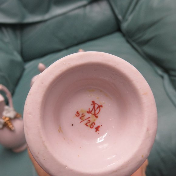 6 PC ANTIQUE PINK JAPAN NUMBERED SET/52/264/VANITY - Picture 7 of 8